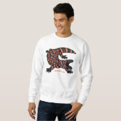 Hungriges Goldmonster-Eidechsen-Cartoon Sweatshirt (Vorne ganz)