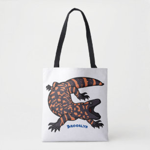Hungriges Goldmonster-Eidechsen-Cartoon Tasche