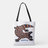 Hungriges Goldmonster-Eidechsen-Cartoon Tasche (Rückseite)