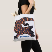Hungriges Goldmonster-Eidechsen-Cartoon Tasche (Von Nahem)