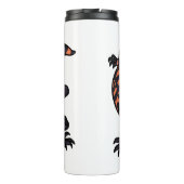 Hungriges Goldmonster-Eidechsen-Cartoon Thermosbecher (Rückseite)