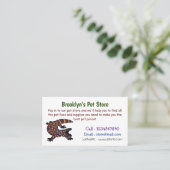 Hungriges Goldmonster-Eidechsen-Cartoon Visitenkarte (Stehend Vorderseite)