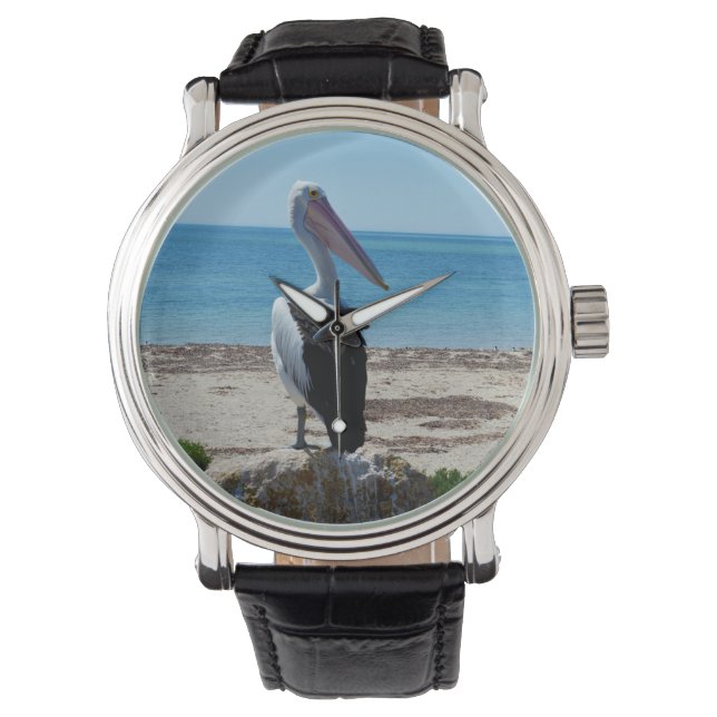 Hungriges Pelican, Gewartet Armbanduhr (Vorderseite)