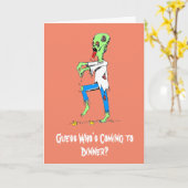 Hungriges Zombie Halloween Karte (Gelbe Blume)