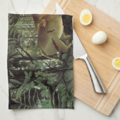 Hungrio Lion von Henri Rousseau, Vintages Wildtier Handtuch (Viertel Falte)