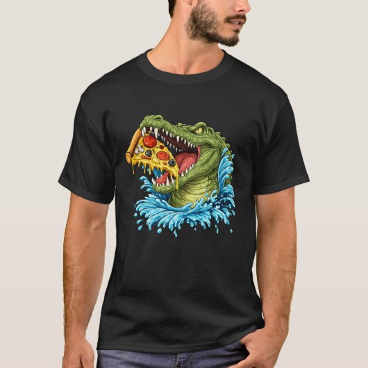 Hungry Alligator Pizza Lover Gift - Funny Reptile  T-Shirt (Vorderseite)