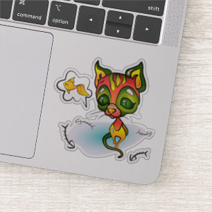 Hungry Cat Aufkleber