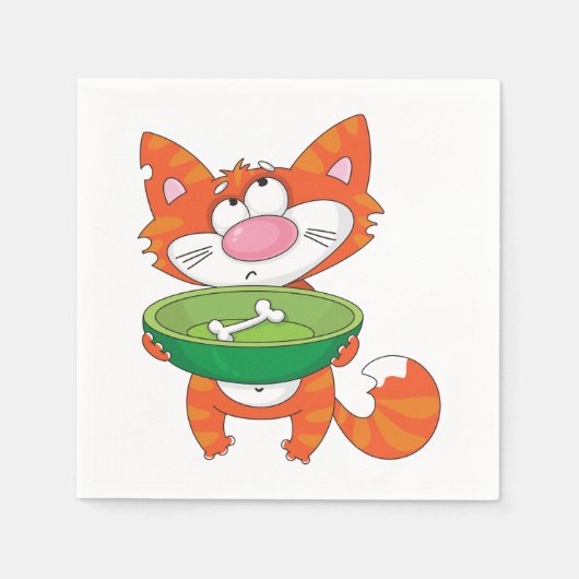 Hungry Cat Paper Napkins Serviette (Vorderseite)