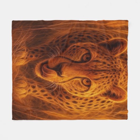Hungry Cheetah Fleecedecke (Vorderseite (Horizontal))