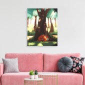 Hungry City Fox Schlafen unter einem Baum Leinwanddruck (Insitu (Wohnzimmer))