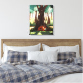 Hungry City Fox Schlafen unter einem Baum Leinwanddruck (Insitu (Schlafzimmer))