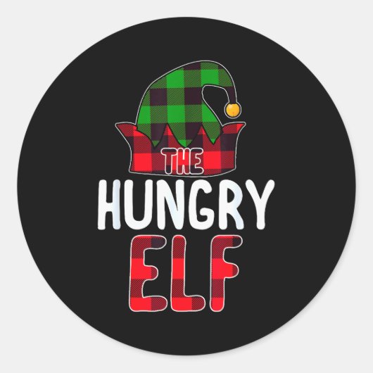 Hungry Elf Matching Family Group Christmas Party P Runder Aufkleber (Vorderseite)