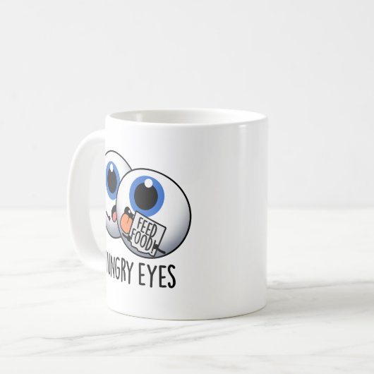 Hungry Eyes Funny Eyeball Pub Kaffeetasse (Vorderseite Links)