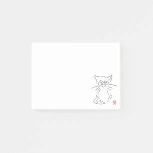 "Hungry Eyes" Katzen Cartoon Post its Post-it Klebezettel