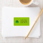 Hungry Girl Frog mit Fly Green Custom Address Labr Adressaufkleber (Insitu)