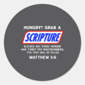 Hungry_ Grab A Scripture Bible Verse Famous Funny Runder Aufkleber (Vorderseite)