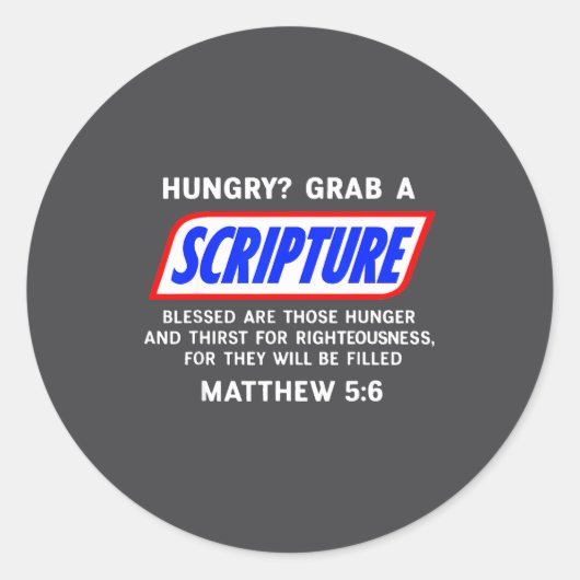 Hungry_ Grab A Scripture Bible Verse Famous Funny Runder Aufkleber (Vorderseite)
