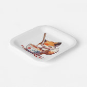 Hungry Little Fox Gewartet für japanisches Ramen Pappteller (Gewinkelt)