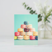 Hungry Macaron Hipster, Multicolor, Süßigkeiten Co Postkarte (Stehend Vorderseite)