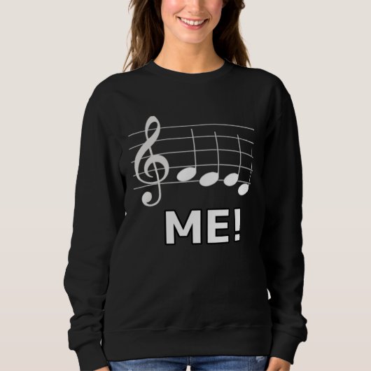 Hungry Musician Feed Me Music Notes Sweatshirt (Vorderseite)