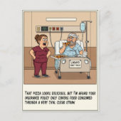 Hungry Patient Defies Liquid Diet Get Well Postkarte (Vorderseite)