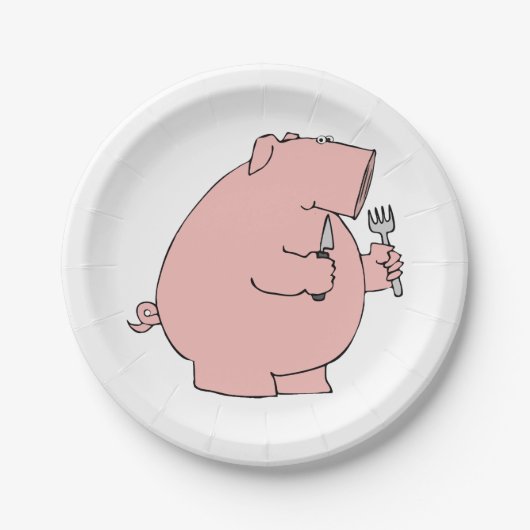 Hungry Pig Pappteller (Vorderseite)