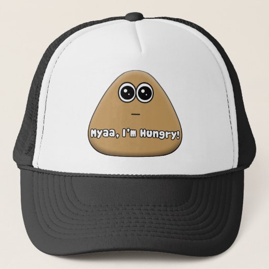 Hungry Pou Logo mit Text - Hat Truckerkappe (Vorderseite)