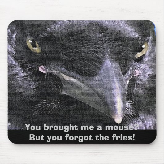 "HUNGRY RAVEN" Maus Pad Mousepad (Vorne)