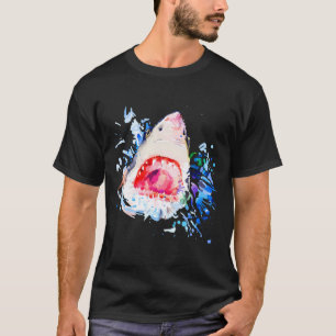 Hungry Shark Handgemalter Hai T-Shirt