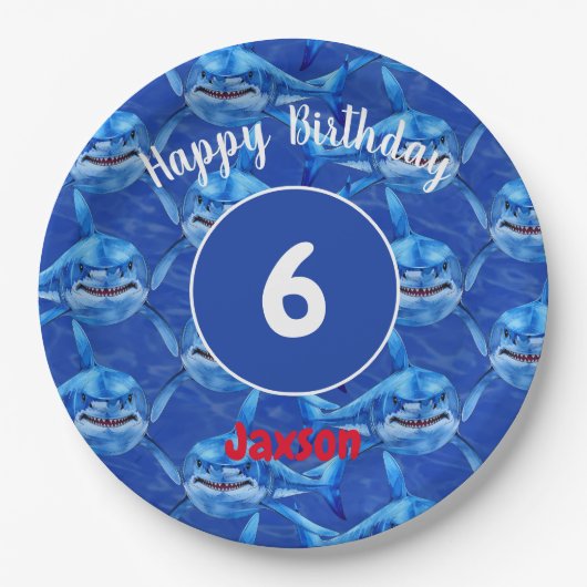 Hungry Sharks  Pappteller (Vorderseite)