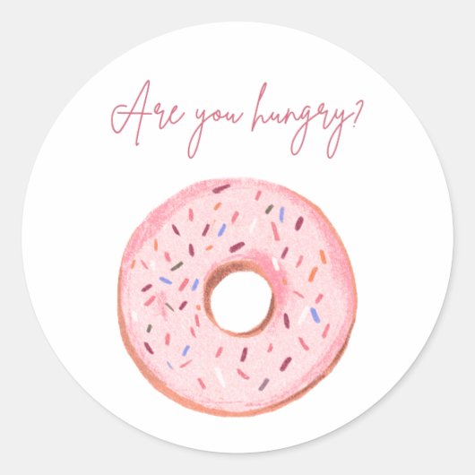 "Hungst du?" Donut Sticker 🍩 💞 (Vorderseite)