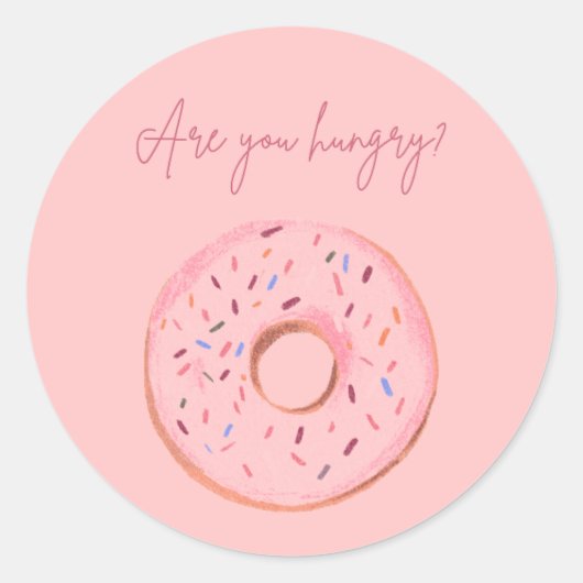 "Hungst du?" Donut Sticker 🍩 💞 (Vorderseite)