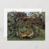 Hunguest Lion by Henri Rousseau Postcard Postkarte (Vorne/Hinten)