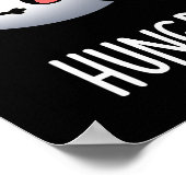 Hunguy Funny Eyeball Pun Dark BG Poster (Ecke)