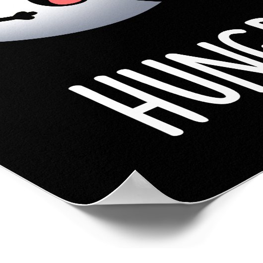 Hunguy Funny Eyeball Pun Dark BG Poster (Ecke)