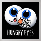 Hunguy Funny Eyeball Pun Dark BG Poster (Vorne)