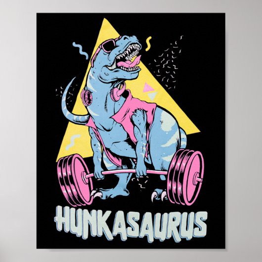 Hunkasaurus T Rex Dinosaur Lustiges Fitnessstudio Poster (Vorne)