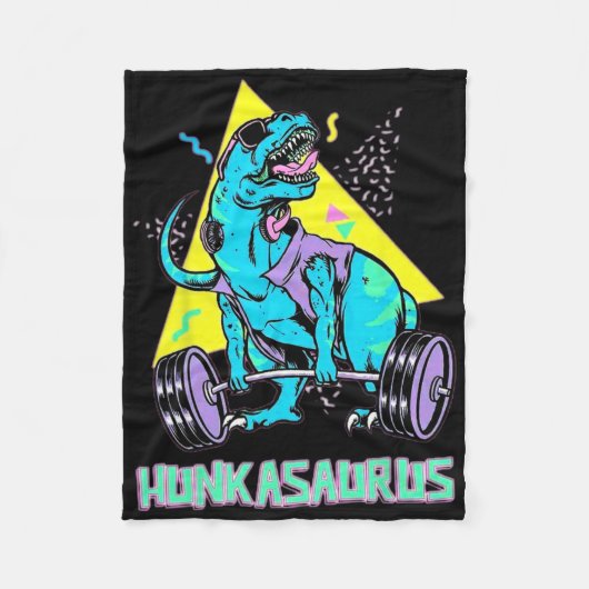 Hunkasaurus Weightlift Bodybuilding Gym Workout Fleecedecke (Vorderseite)