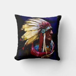 "Hunkpapa-Häuptling" Originalkunst Kissen