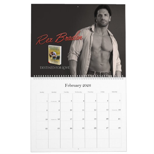 Hunky Helden der Liebe in Bloom Series Calendar Kalender (Feb 2026)