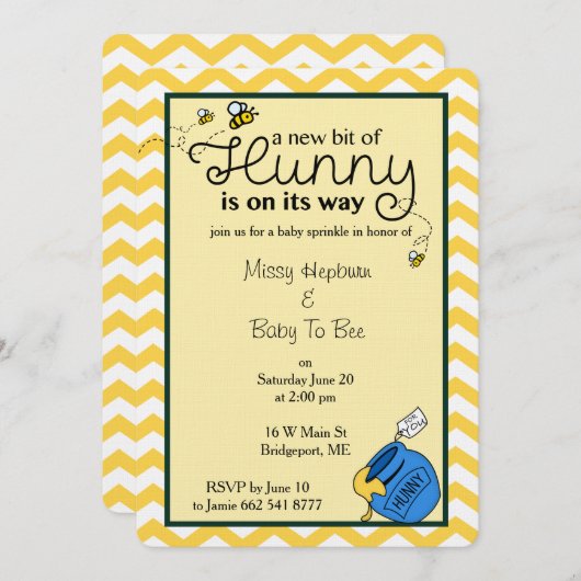 Hunny-Bit Einladung (Vorne/Hinten)