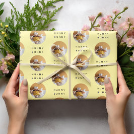 Hunny Bunny Foto Ostergelb | Personalisiert Geschenkpapier