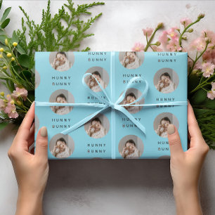 Hunny Bunny Foto Ostergelb   Personalisiert Geschenkpapier