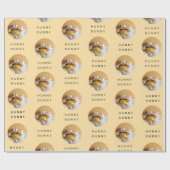 Hunny Bunny Foto Osterorange | Personalisiert Geschenkpapier (Flach)