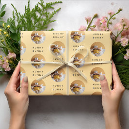 Hunny Bunny Foto Osterorange | Personalisiert Geschenkpapier