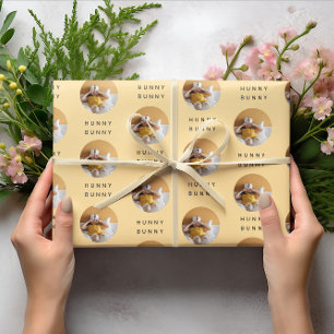 Hunny Bunny Foto Osterorange   Personalisiert Geschenkpapier