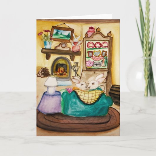 Hunny Bunny Honig Hasen Valentinstag Feiertagskarte (Vorderseite)