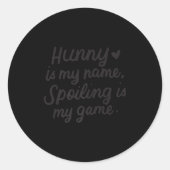 Hunny Is My Name Funny For Grandma Grandmother Pre Runder Aufkleber (Vorderseite)