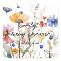 Hunny Wildblume Baby Showaufkleber