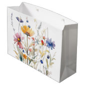 'Hunny' Wildblume Geschenktasche Große Geschenktüte (Rückseite Schrägansicht)